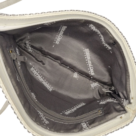 Vintage Whiting and Davis Ivory Enamel Metal Mesh & Leather Shoulder Bag - Picture 7 of 9